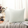 thumbnail image 3 of NTBAY 2 Pack Velvet Throw Pillow Cover, Soft Decorative Square Pillowcase, Cushion Cover with Hidden Zipper, 20"x20", White, 3 of 5