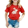 thumbnail image 3 of Shadoumai Kids Easter Shirt Girls Easter Day Letter Graphic Printed Round Neck Short Sleeve T-Shirt Comfortable Sports T-Shirt T-Shirts Toddler To Big Kid, 3 of 3