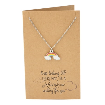 Quan Jewelry Quan Jewelry Unique Gifts For Women Rainbow Promise Necklace With Inspirational Quotes On Greeting Card Walmart Com Walmart Com