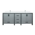 thumbnail image 2 of 84 In. W X 22 D Dark Grey Bathroom Vanity With Marble Top And Faucet - Soft Close Drawer System, Stain Scratch Countertop, Abundant Storage Space Double Bath 84"w 22"d Cultured Countertop & , Close,, 2 of 6