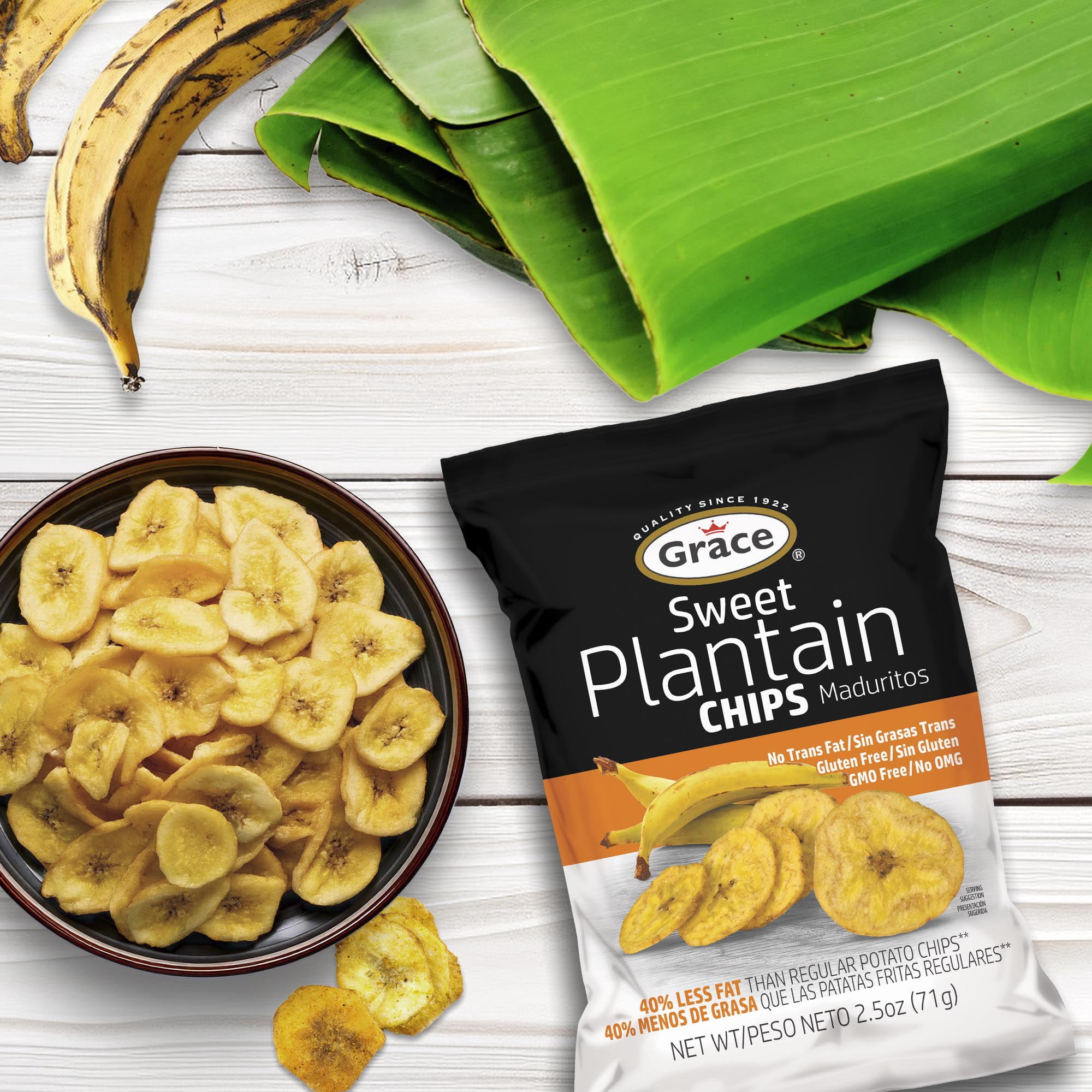 (7 pack) Grace Sweet Plantain Chips, (Maduritos) 2.5 oz