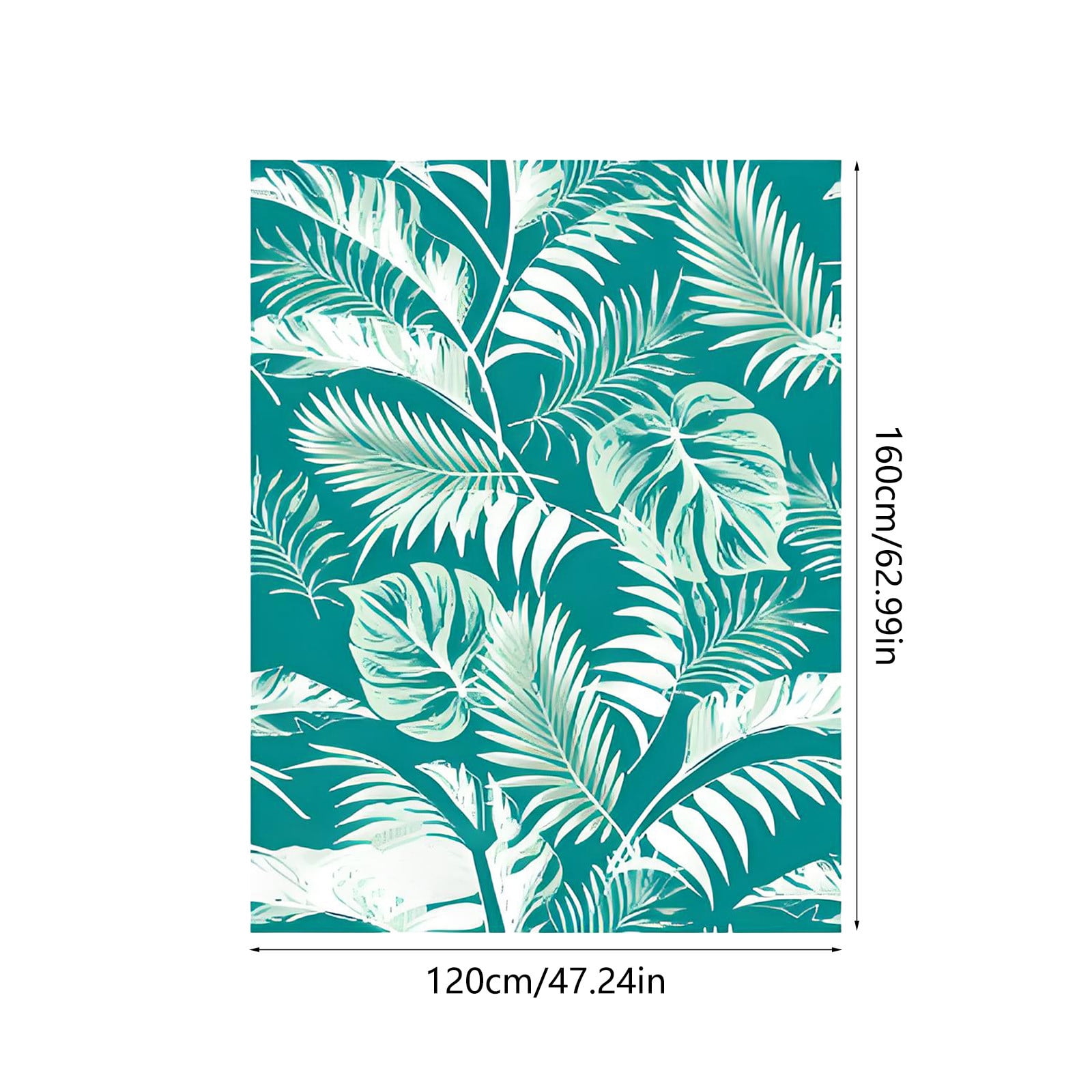 Summercome Outdoor Patio Rug 4x5 Waterproof Porch Deck Rug Stain Proof Non Fade Washable Outside Rug Carpet, Large Indoor Outdoor Area Rug for Living Room Bedroom Home Office, Green Tropical Plants
