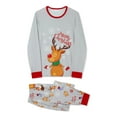 thumbnail image 4 of Elippeo Family Matching Christmas Pajamas, Baby Romper/Pet Clothes/Letter Snowflake Elk Print Long Sleeve Tops and Pants Sleepwear Set, 4 of 10