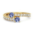 thumbnail image 1 of Bague de Mariage Unique pour Femmes 0.10 Cts Tanzanite 925 Argent Sterling Or Vermeil Tige Fendue, 1 of 3