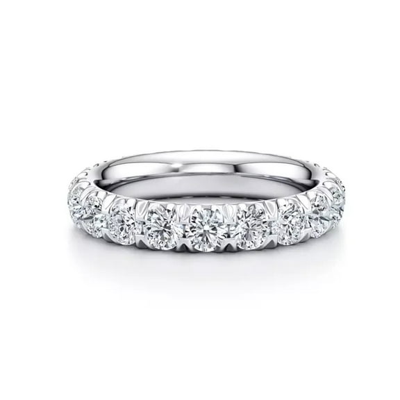 3 Ct Round Cut Lab Created Diamond Eternity Band 14K White Gold Plated