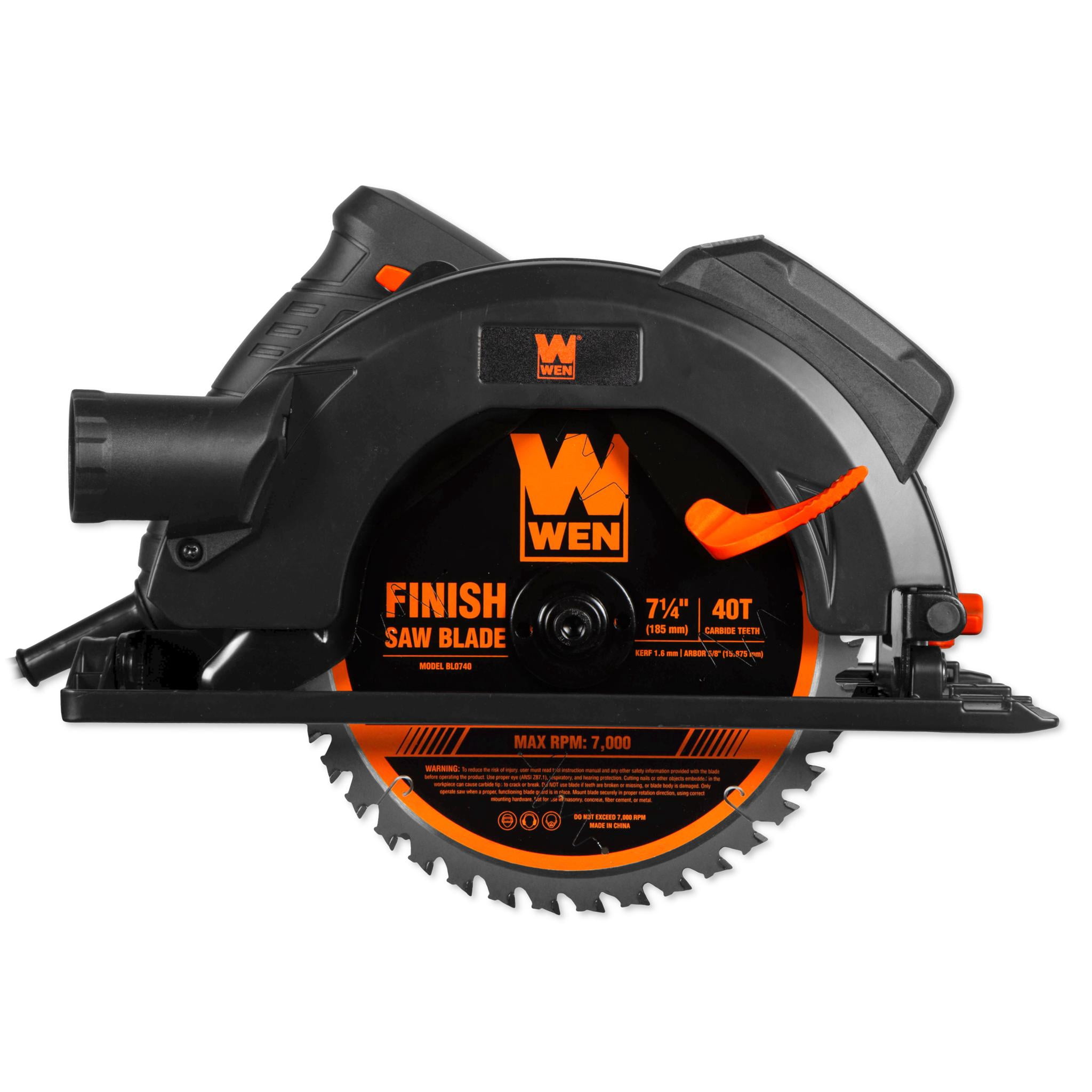 WEN 15-Amp 7.25-Inch Sidewinder Circular Saw with Laser and 2.6-Inch Cutting Depth