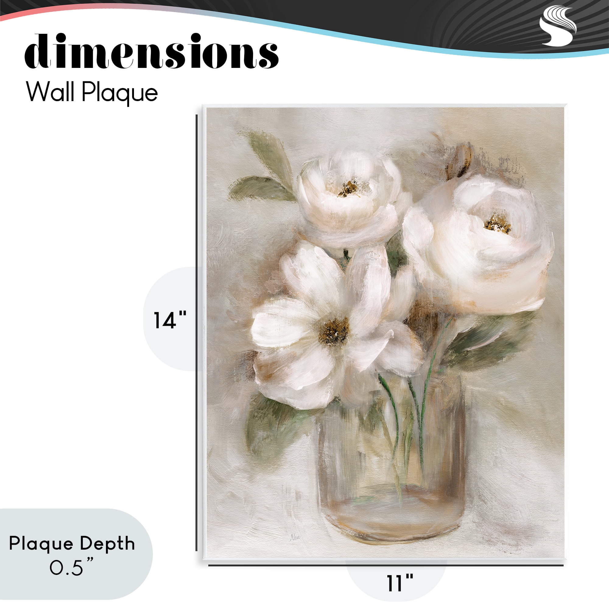 Stupell Industries Soft Brushstroke Roses Wall Plaque Art, design by Nan