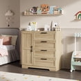 thumbnail image 5 of Studyset Wood Armoire Wardrobe Closet with 4 Drawers and Door,43.3" H Bedroom Wardrobe Cabinet with Hanging Rod,Freestanding Cabinet,Clothing Storage Cabinets,4 Drawers Dresser with Storage Closet, 5 of 7