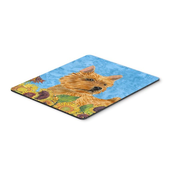 "Norwich Terrier in Summer Flowers Mouse Pad Hot Pad or Trivet"