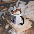 thumbnail image 5 of 3dRose, Personal initial N monogrammed pink black and white damask pattern girly stylish personalized letter, 15oz Two-Tone Black Mug, 5 of 7