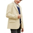 thumbnail image 3 of Boys Button-Down Turn Down Collar Casual Blazer Children Kids Jacket Coat, 3 of 5