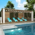 thumbnail image 3 of Accreate Patio Chaise Lounge Set of 2, Aluminum Outdoor Lounge Chairs Adjustable Backrest - All-Weather Sunbathing Recliner Chairs for Backyard, Balcony, Beach with Armrests, 3 of 7