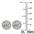 thumbnail image 4 of Precious Stars 14K White Gold 8.85-mm Round Cubic Zirconia Halo Crown Stud Earrings, 4 of 6