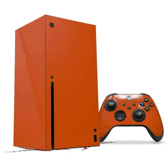 WraptorSkinz Skin Wrap compatible with the 2020 XBOX Series X Console and Controller Solids Collection Burnt Orange (XBOX NOT INCLUDED)