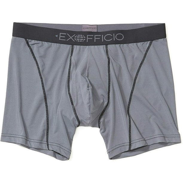 ExOfficio Men's Give-n-Go Sport Mesh 2.0 Boxer Brief 9, Steel Onyx/Black,  Small 