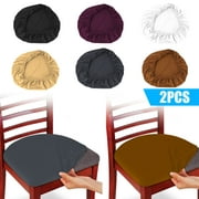 Set of 2 Soft Spandex Dining Chair Seat Covers, Stretchable Dining Room Upholstered Chair Seat Cushion Cover, Removable Washable Anti-Dust Kitchen Chair Protector Slipcovers