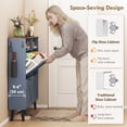 thumbnail image 4 of HOMCOM Armoire de Rangement pour Chaussures avec 4 Tiroirs Basculants, Armoire à Chaussures Étroite, Bleu, 4 of 10