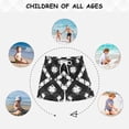 thumbnail image 6 of Black White Gray Pixel Pattern Boys' Swim Trunks Board Shorts Beach Pants Bathing Bottoms 3T, 6 of 8