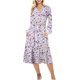 thumbnail image 1 of Nuevo vestido largo de manga larga de encaje fresco y elegante con cuello en V y estampado de moda Pompotops  hdfakjf8309, 1 of 7