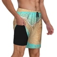 thumbnail image 2 of Kdxio Beach Footprint Print Men'S Swim Trunks With Compression Liner 7 Inch Inseam Quick Dry Swim Shorts, 2 of 7