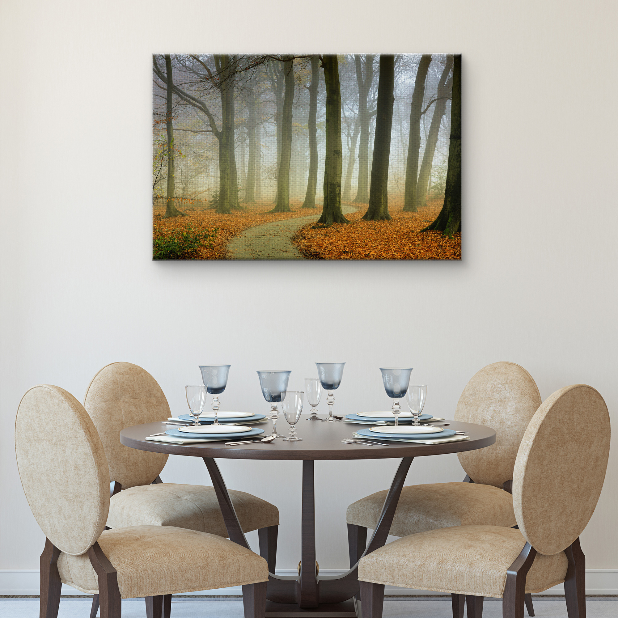 Masterpiece Art Gallery Misty Twisty Autumn Forest by Lars Van de Goor Canvas Photo Art Print 24" x 36"