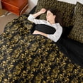 thumbnail image 4 of Feelyou Gold Boho Snake Bedding Comforter Set 7pcs, Rustic Mandala Damask Full Bedding Set, 4 of 8