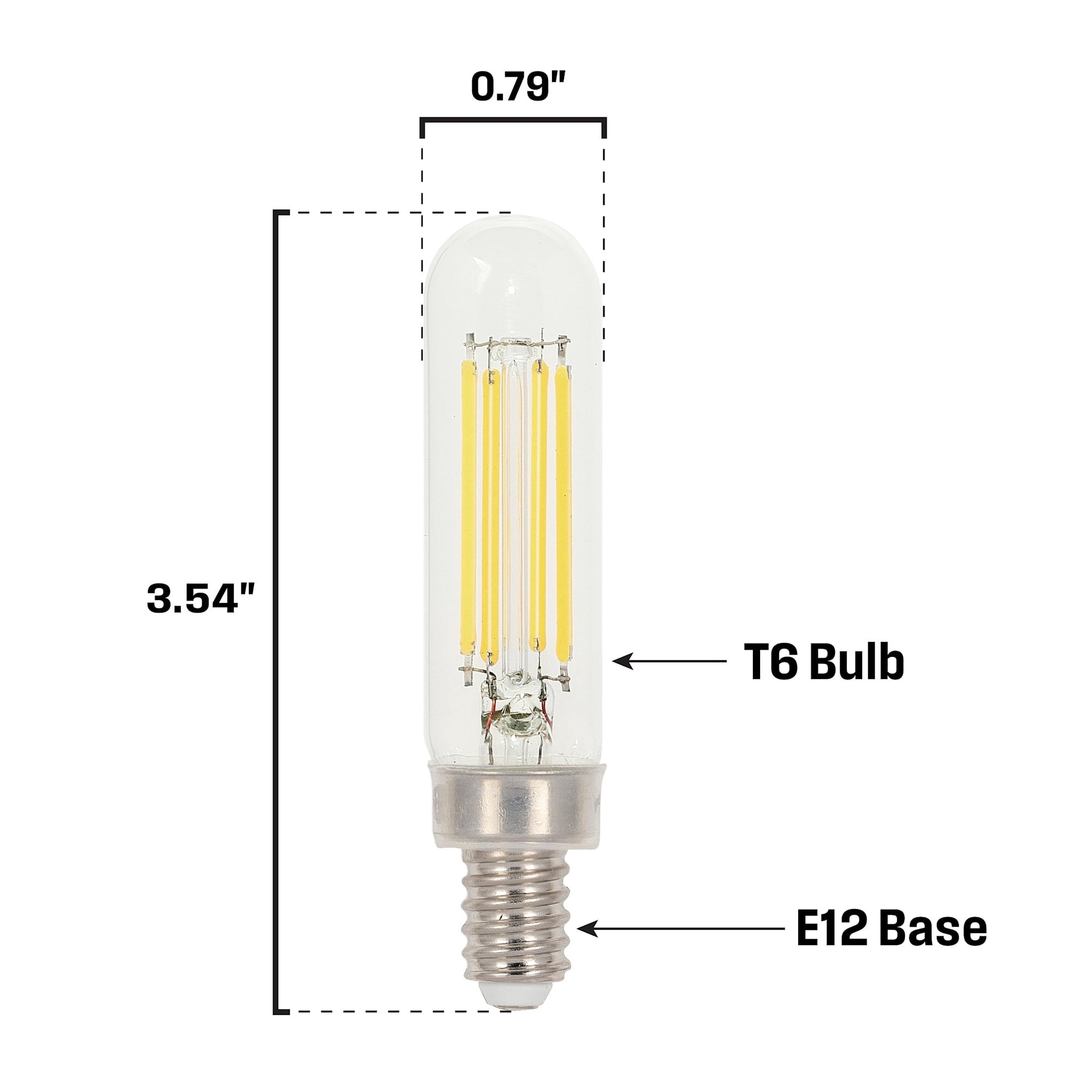 Westinghouse 5334020 Pack Of (6) 5 Watt Dimmable T6 Candelabra (E12) Led Bulbs- 600