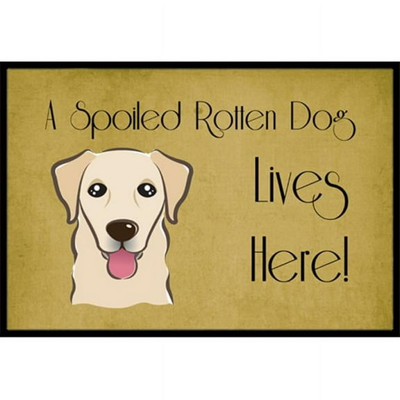 Caroline's Treasures BB1500MAT Golden Retriever Spoiled Dog Lives Here Door Mat, Indoor Rug or Outdoor Welcome Mat 18x27