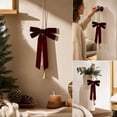 thumbnail image 2 of 2026 Christmas Home Party Decoration Christmas Ornament Bow Knot Hanging Decoration With Golden Bells Vintage Hanging Pendant For Xmas Tree Wall Door Holiday Party Decor, 2 of 6