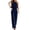 Navy, variant on Women's Elegant Sleeveless Backless Tie Waist Wide Leg Jumpsuit for Summer Ready One Piece Army Green L