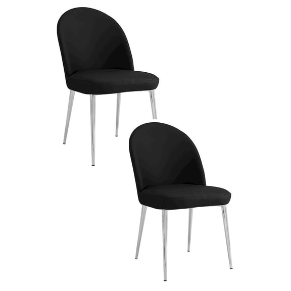 Vera Chair Black Faux Leather (Set of 2)