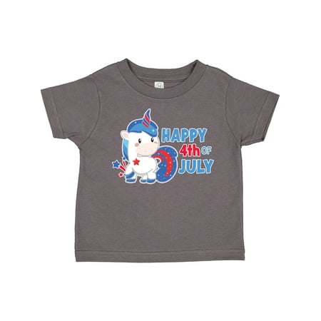 

Inktastic Happy 4th of July with Unicorn Gift Toddler Boy or Toddler Girl T-Shirt
