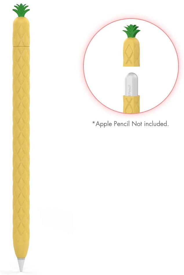 ColorCoral Silicone Sleeve for Apple Pencil Protective Accessories 5 in 1 Cartoon Caps Compatible with New iPad 9.7 10.5 12.9 Red