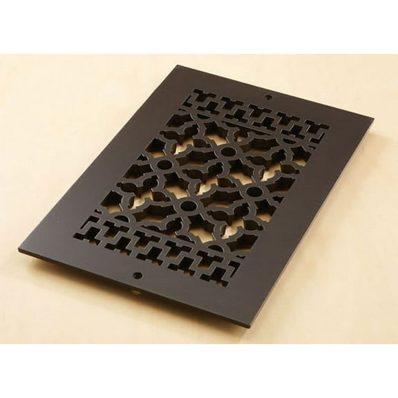 Reggio Registers 814-Anh Scroll Series 6" X 12" Floor Grille - Black