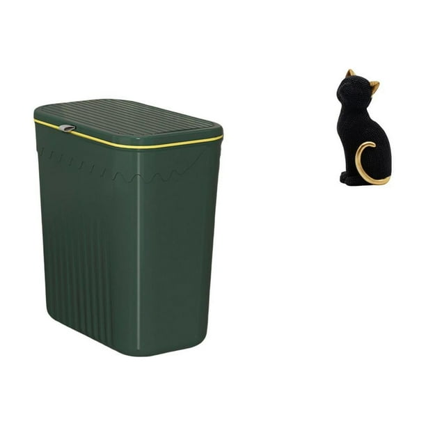 Contenedor de compostaje para residuos de cocina,Cubo de basura de cocina con tapa Cesta para compostaje,Figura de escritorio,Estatua de gato,linda estantería,escritorio,decoración del