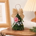 thumbnail image 6 of DefiDgd Mini Artificial Pine Christmas Tree Hanging Ornament With Burlap Bow Snowflake Candy and Ball Adorned for Christmas Tree Wall Door Holiday Home Decor, 6 of 7