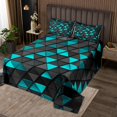 thumbnail image 2 of Erosebridal Triangle Coverlet Set King,Geometric Stereoscopic Bedding Set,Gradient Bedroom Decor,Ultra Soft,3 Pieces, 2 of 5