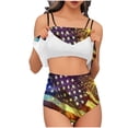 thumbnail image 1 of Trajes de Baño de Bikini de Mujer Conjunto de Cintura Alta de Vendaje de Impresión Sexy con Almohadillas de Pecho, Conjunto de Bikini de Mujer Conservador Y sin Mangas, 1 of 8