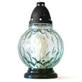 thumbnail image 1 of Memorial candle with replaceable refill, glass sphere shape, Height 8", 1 of 3