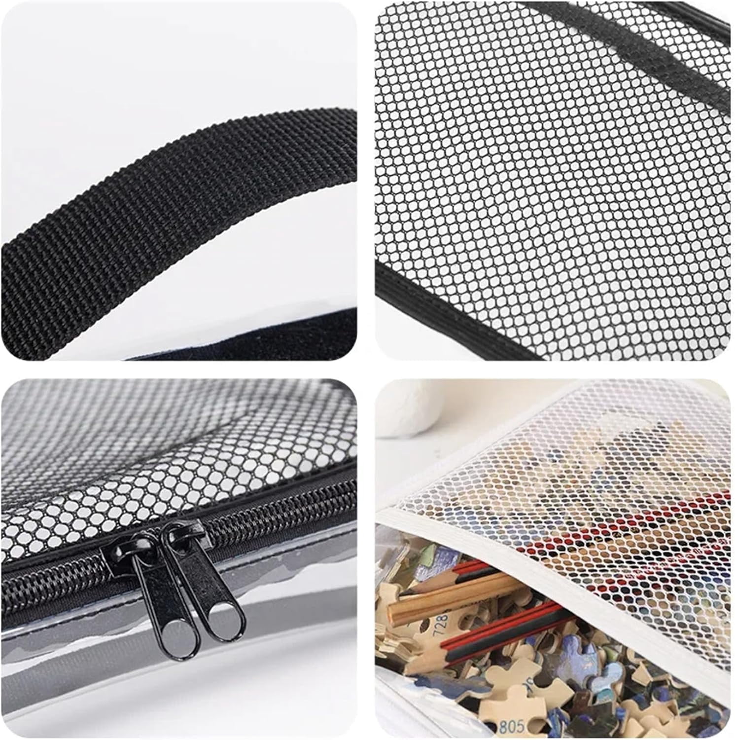 Toy Organizer Bags 4Pcs Toy Storage Bags, Clear PVC Waterproof Organizer with Zipper, Multi-Purpose Storage Containers for Board Games, Puzzles, Books