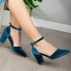 thumbnail image 3 of Gisele - Tacones altos de terciopelo azul verdoso turquesa 7.5, 3 of 6