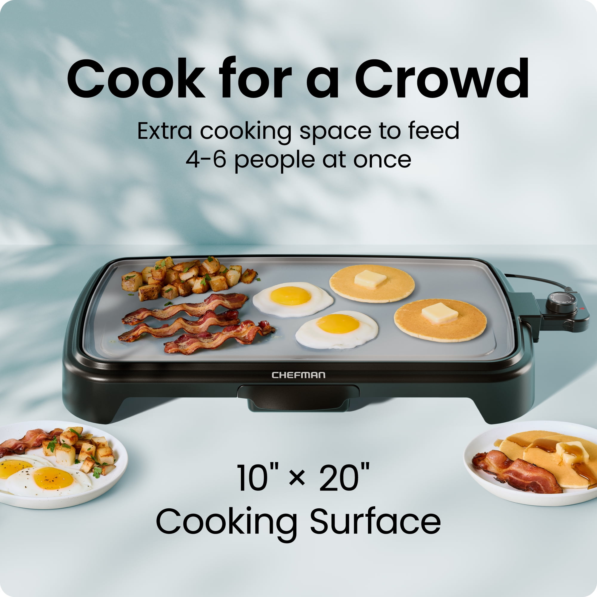 Chefman All-Purpose 10" x 20" Nonstick Extra-Large Griddle, Grey