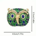 thumbnail image 3 of GKNET Vintage Cartoon Style Owl Brooch Sparkling Rhinestone Alloy Animal Pins-white, 3 of 6