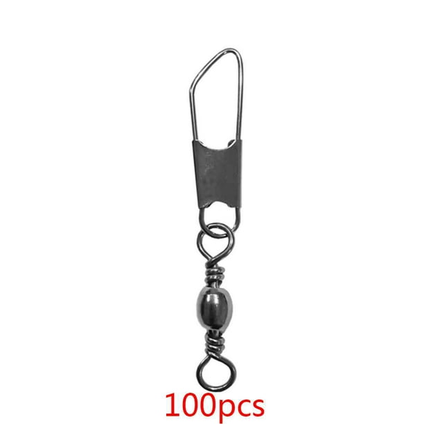 Dalazy 100pcs Fishing Swivel Barrel Swivels With Snap Fish Hook Lure Connector Terminal Fishing Tackle Other 40mm