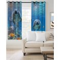 thumbnail image 2 of Blue Seal Coastal Kitchen Curtains Nautical Summer Beach Ocean Cafe Short Curtains for Bathroom Blackout Window Curtain Grommet Small Window Treatment Tier Drapes for Bedroom Living Room 52"x45"x2, 2 of 9