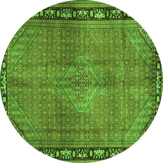 Ahgly Company Indoor Round Persian Green Traditional Area Rugs, 8' Round