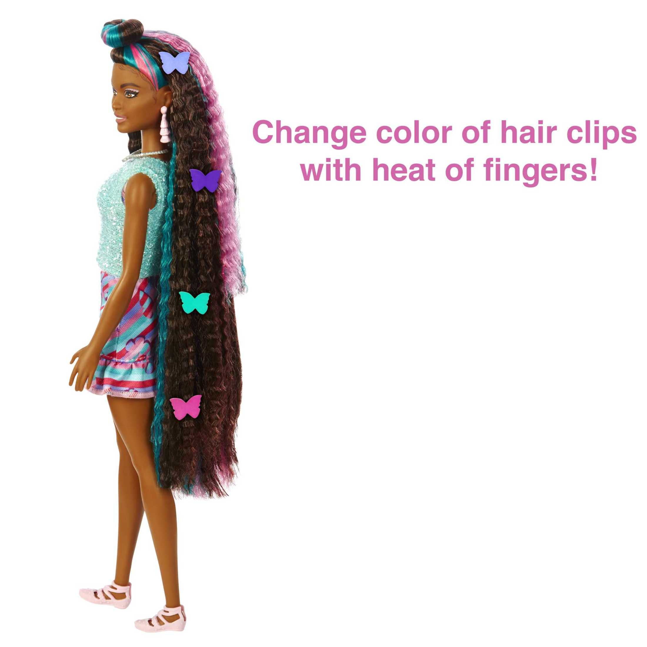 Barbie Totally Hair Fashion Doll with Butterfly Theme, Extra-Long Hair & 15 Styling Accessories