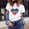 thumbnail image 2 of Dyegold Summer Tops for Women 2023 Trendy, Women Tops and Blouses Heart American Flag Patriotic Tshirts Crewneck Short Sleeve Blouses Casual Loose Fit ​Tunics, 2 of 6