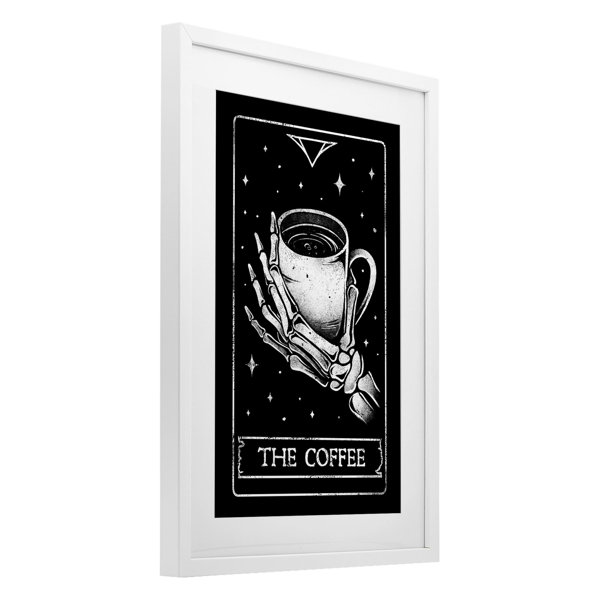 Stupell Industries The Coffee Tarot Card White Framed Print Under Glass, design by EduEly Designs