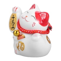 GOOHOCHY Adorable White Ceramic Lucky Cat Coin Bank for Home Decor and Savings Suitable Present